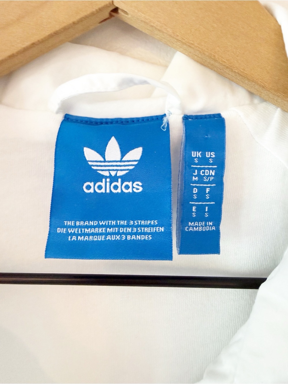 ADIDAS Originals Tribe Windbreaker White Track Jacket Size Small Lightweight - Picture 7 of 8